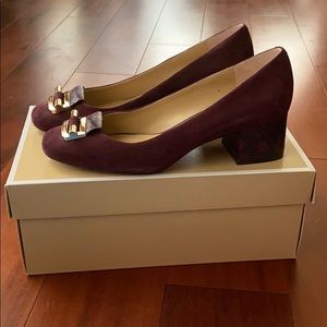 Michael Kors Gloria Plum Mid Pump Suede